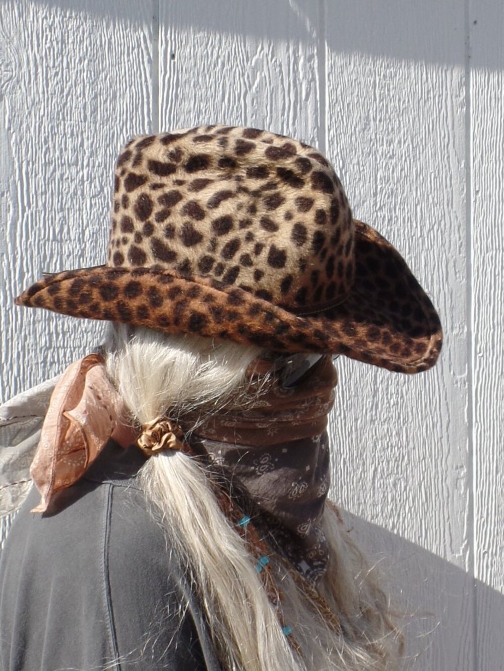 Vintage Eric Javits New York Hat Western Leopard Packable MEDIUM - Picture 2 of 9